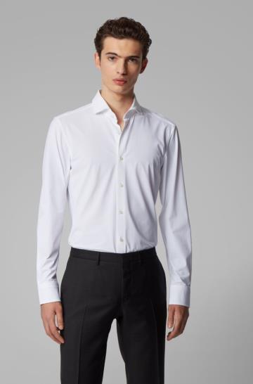 Koszula BOSS Slim Fit Białe Męskie (Pl55853)